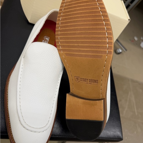 Stacy Adams White Leather Loafers for Men main image 5